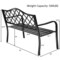 Costway 50'' Patio Garden Bench Loveseats Park Yard Furniture Decor Cast Iron Frame Black